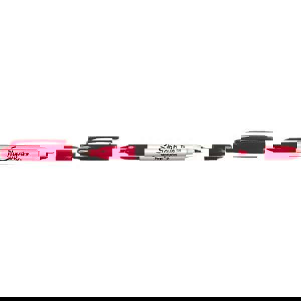 Twin-Tip Permanent Marker, Extra-Fine/Fine Bullet Tips, Red, Dozen